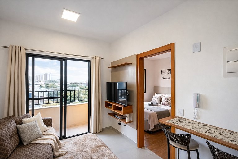 Balcón y piscina para 4 | Zona sur de São Paulo